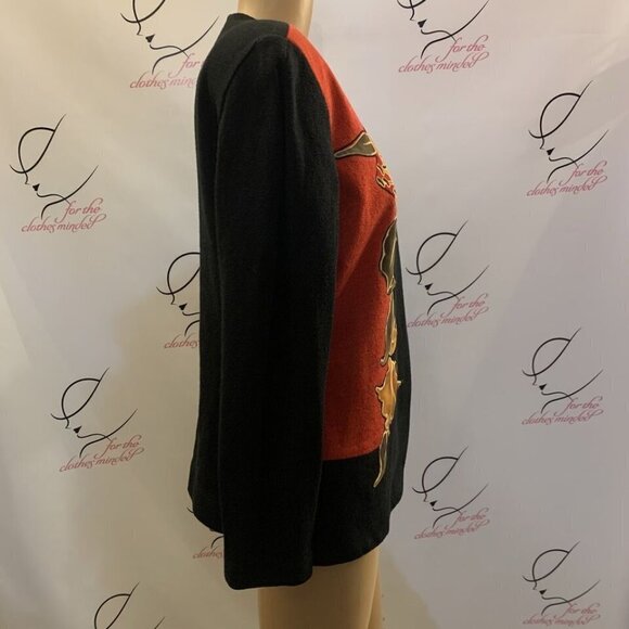 Anthony Sicari. Sz 10. Vintage 80's Appliqued Knit Sweater/Jacket. USA. B91. - Picture 4 of 5